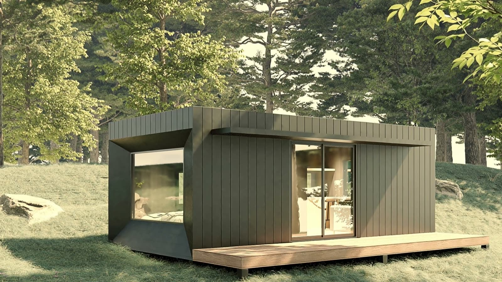Posée dans la forêt.